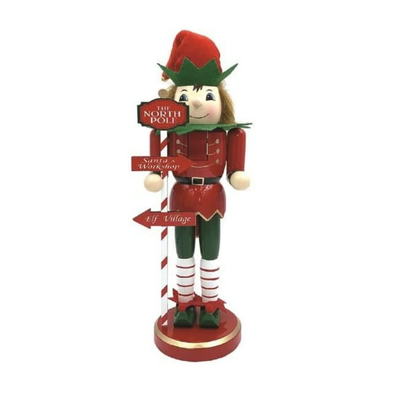 Santa's Workshop Indoor Home Christmas Decorative 14" North Pole Elf Nutcracker