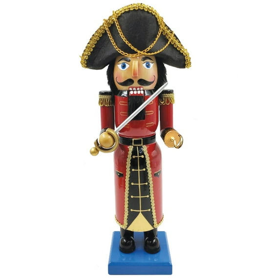 Santa's Workshop Pirate Captain with Hook and Sword Nutcracker 14 In Multicolor