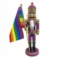 thumbnail image 1 of Santa's Workshop Pride with Rainbow Flag Wooden Christmas Nutcracker 14 Inch, 1 of 1