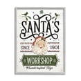 thumbnail image 1 of Santa's Workshop Toys Vintage Signage Holiday Graphic Art Gray Framed Art Print Wall Art, 1 of 7