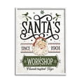 thumbnail image 1 of Santa's Workshop Toys Vintage Signage Holiday Graphic Art White Framed Art Print Wall Art, 1 of 8