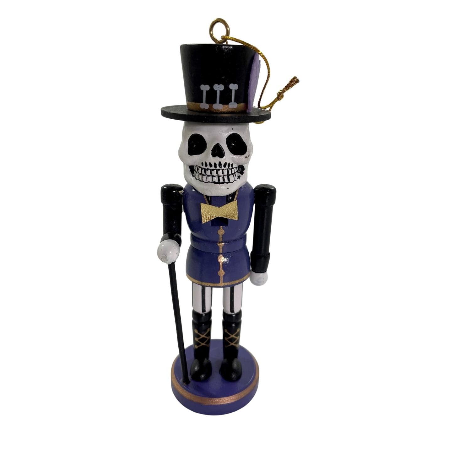 Handcrafted Purple and Black Wood Voodoo Nutcracker Ornament