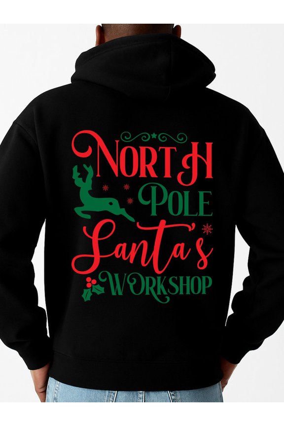 Santa's Workshop funny hoodies men regular fit black Everyday & Formal Wear casual Retro Unisex Shirt Graphic tshirts