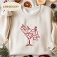 thumbnail image 1 of Santa with Cocktails Embroidered Christmas Sweatshirt, Christmas Drink Shirt, Festive Drink Sweatshirt, Cocktail Christmas Crewneck, 1 of 5