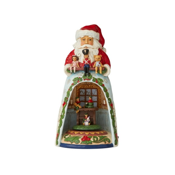 Santa with Lighted Workshop Rotating Scene