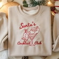 thumbnail image 1 of Santa with Martini Embroidered Christmas Shirt, Funny Holiday Cocktail Club Crewneck, Vintage Santa Sweatshirt, Xmas Party Gift, 1 of 5