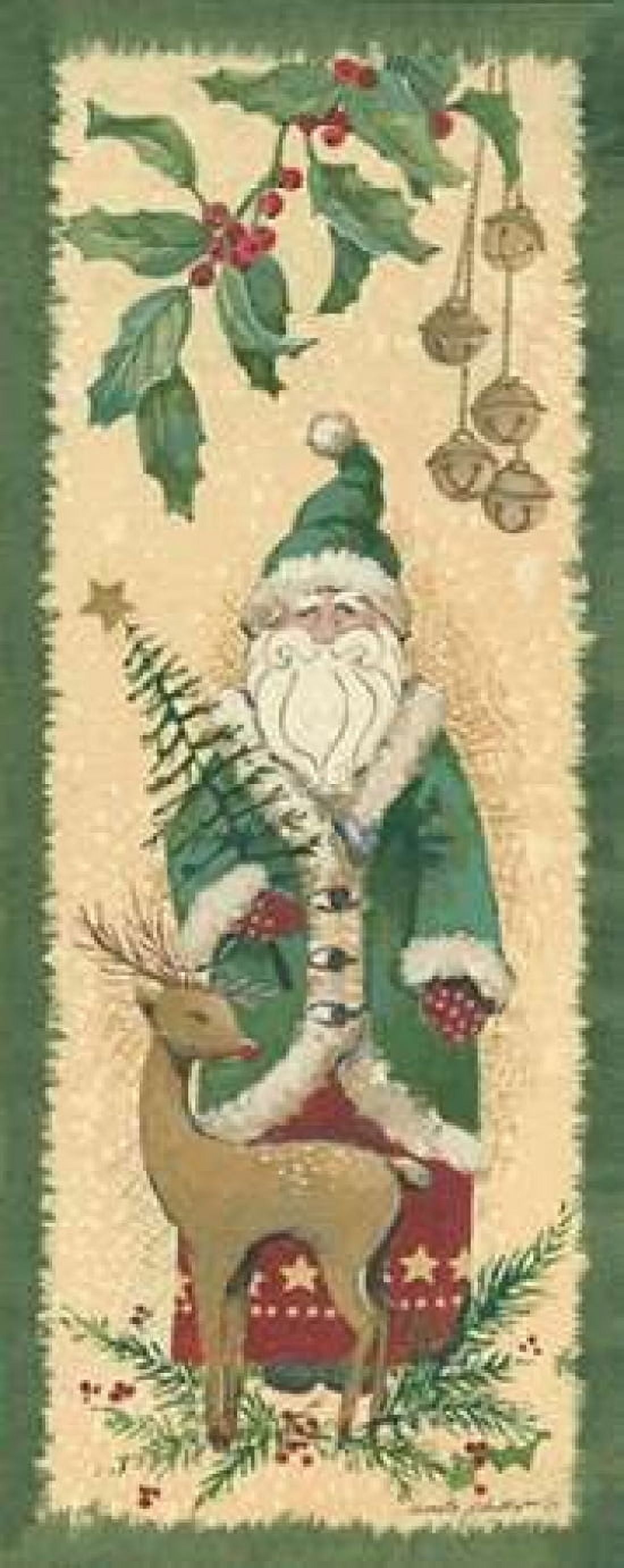 Santa with Reindeer Canvas Art - Anita Phillips (24 x 48)