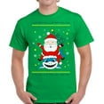 thumbnail image 1 of Santa with Shark Christmas Tree Men T-Shirt Xmas Print - S M L XL 2XL 3XL 4XL 5XL Xmas Graphic Tee - Christmas Gift Holiday Cotton T-Shirt for Men, 1 of 2