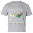 thumbnail image 1 of Santa with Unicorn Youth T-Shirt Christmas Gift for Boys Girls - XS S M L XL Xmas Graphic Tee - Christmas Unisex Shirt Cotton Top Tee Gifts for Kids, 1 of 2
