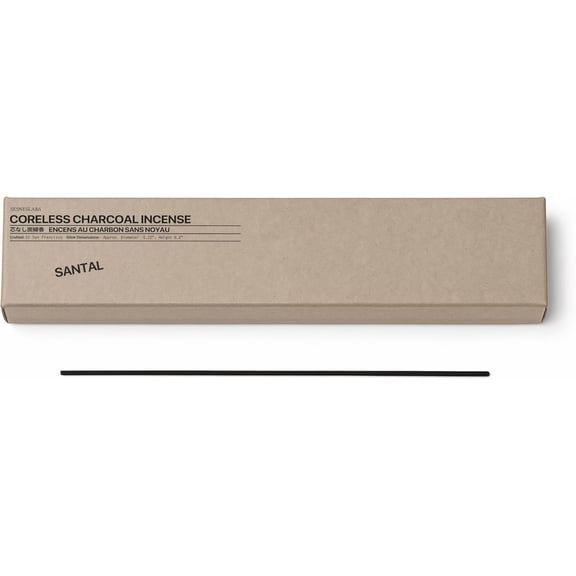 Santal Coreless Pure Incense Sticks, Artisan-Crafted Niche Scent, Exclusive Low-Smoke Bamboo Charcoal Formula, Clean-Burning, 1-Hour Burn Time, 20 Sticks