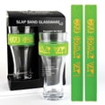 thumbnail image 1 of Santana 2 Pack Slap Band Glassware Green Slap Band W Yellow Oye Como Va, 1 of 1
