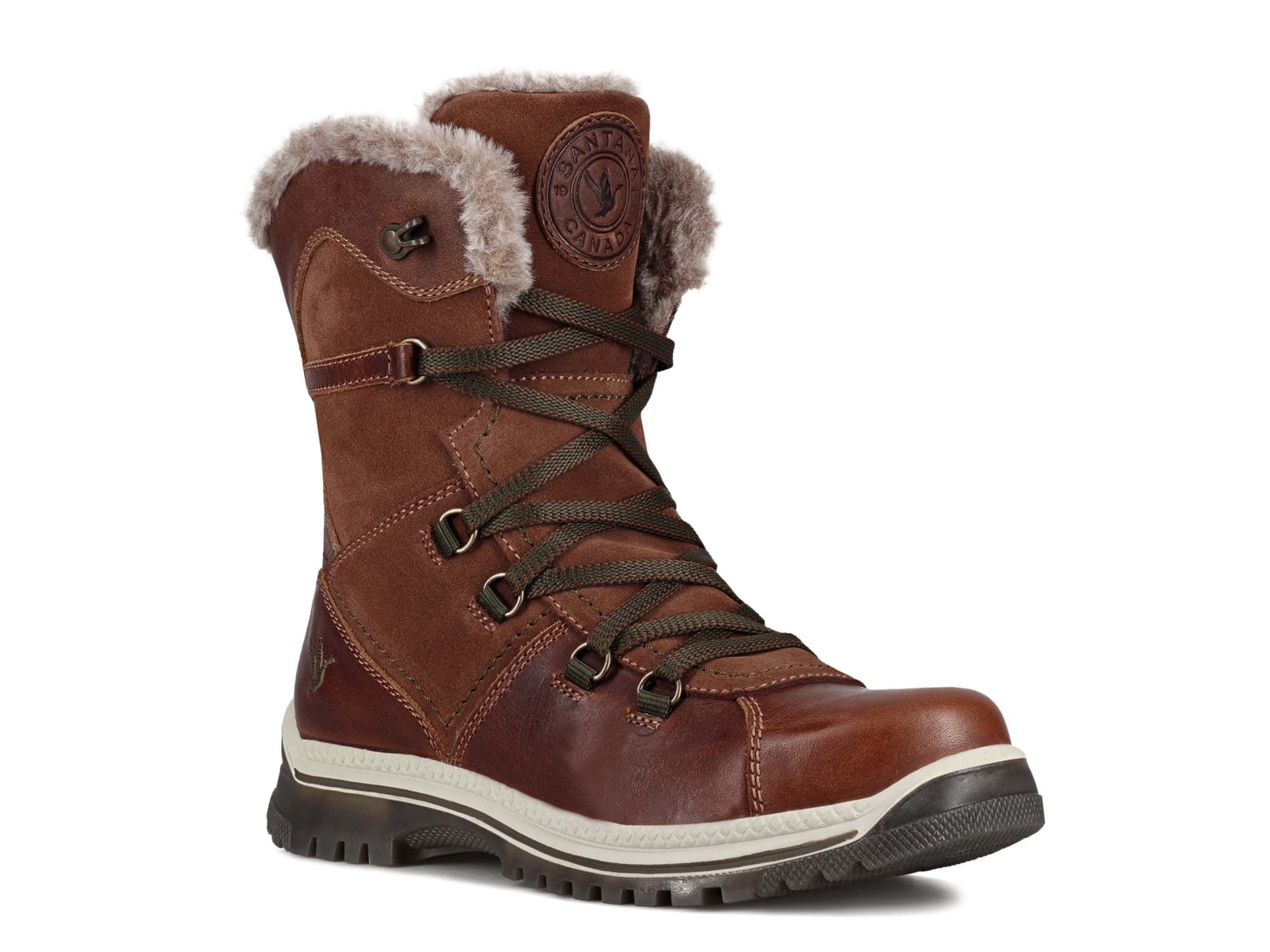 Santana Canada Majestaluxe Winter Boots Women's, Cognac/Green,