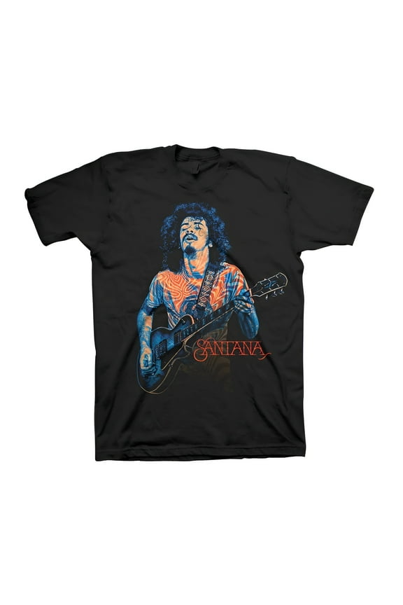 Santana Men's Psychedelic Carlos T-Shirt Black Medium | Officially Licensed Merchandise