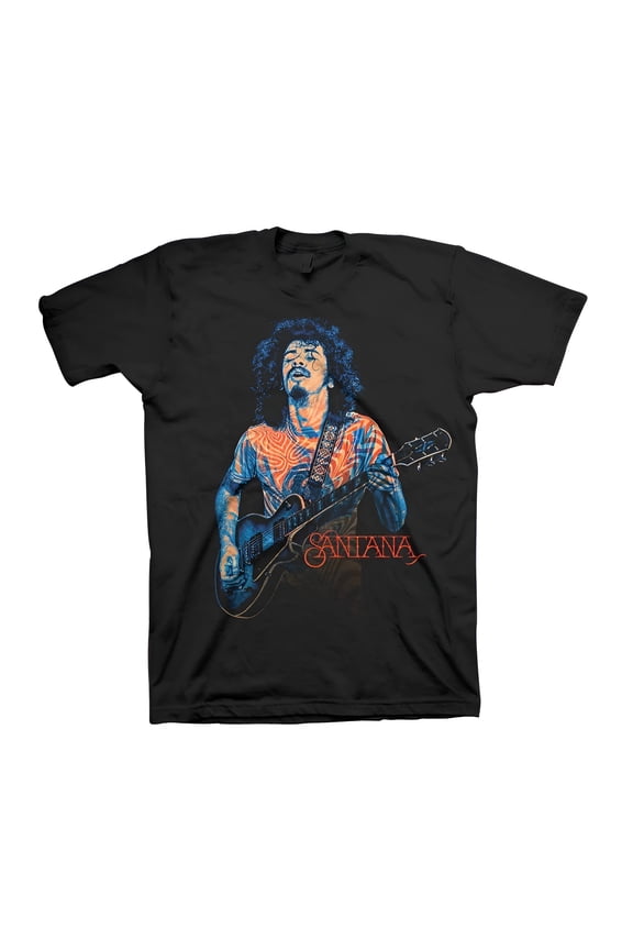 Santana Men's Psychedelic Carlos T-Shirt Black Small | Officially Licensed Merchandise