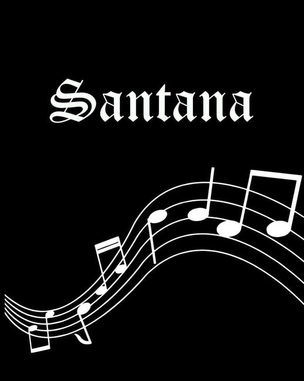 Santana: Sheet Music Note Manuscript Notebook Paper - Personalized Custom First Name Cover - Musician Composer Instrument Composition Book - 12 Staves a Page Staff Line Notepad & Notation Guide - Crea