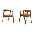 thumbnail image 1 of Santana Wood Dining Chair in Walnut Finish with Orange Fabric - Set of 2, 1 of 6