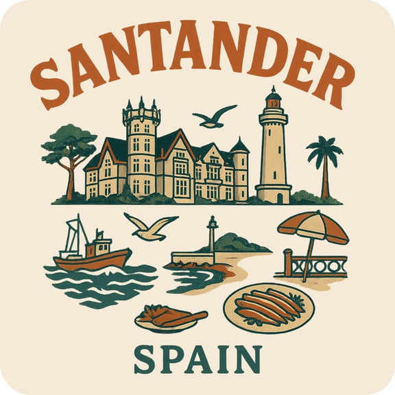 Santander Spain Keepsakes Souvenir Vinyl Sticker – Destination Travel Keepsake Collectible (4-Inches Wide)