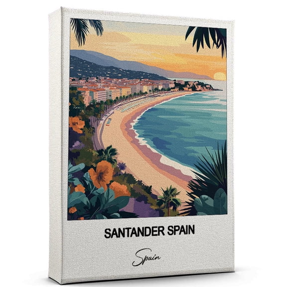 Santander Spain Travel Poster Canvas Spain Canvas Unique Gift Idea for Home, Office, or Living Space
