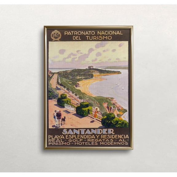 Santander Spain Vintage Travel Poster, Poster Only