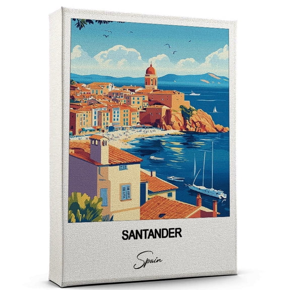 Santander Travel Wall Decor Scenic Travel Canvas Print of Spain Canvas Beautiful Gift for Home, Office, or Living Space