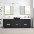 thumbnail image 1 of Santarem 96" Combine Double Vanity in Oak Weathered Black with Quartz Stone Top, 1 of 16