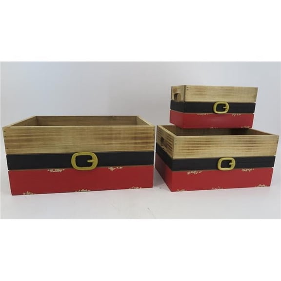 Santas Belt Decorative Crates, Set of 3