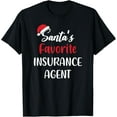 thumbnail image 1 of Santas Favorite Insurance Agent Gift Christmas Funny Pajama T-Shirt, 1 of 6