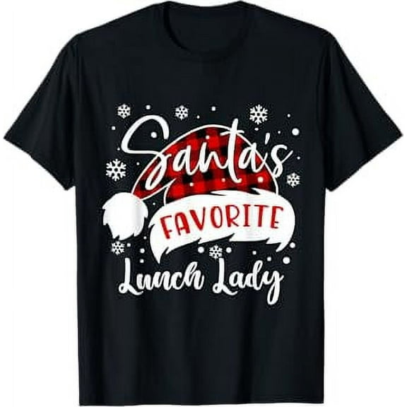 Santas Favorite Lunch Lady Hat Flannel Christmas 2020 T-Shirt