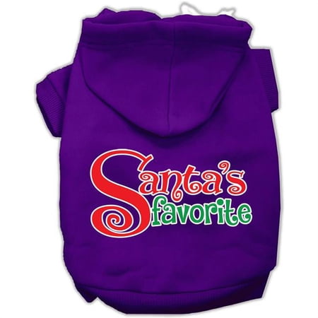 Santas Favorite Screen Print Pet Hoodie, Purple - Large