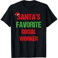thumbnail image 1 of Santas Favorite Social Worker Funny Christmas Shirt Gift T-Shirt, 1 of 4