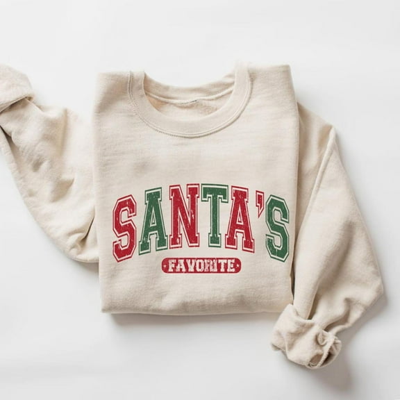 Santas Favorite Sweatshirt, Shirt, Womens , , Festive Sweater Tshirt All Size S-5XL