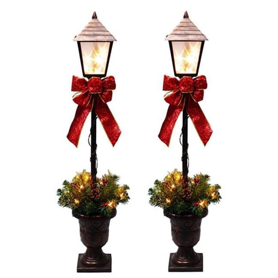 Santas Forest 9475716 3.5 ft. Lamppost Deco Prelit - Pack of 2