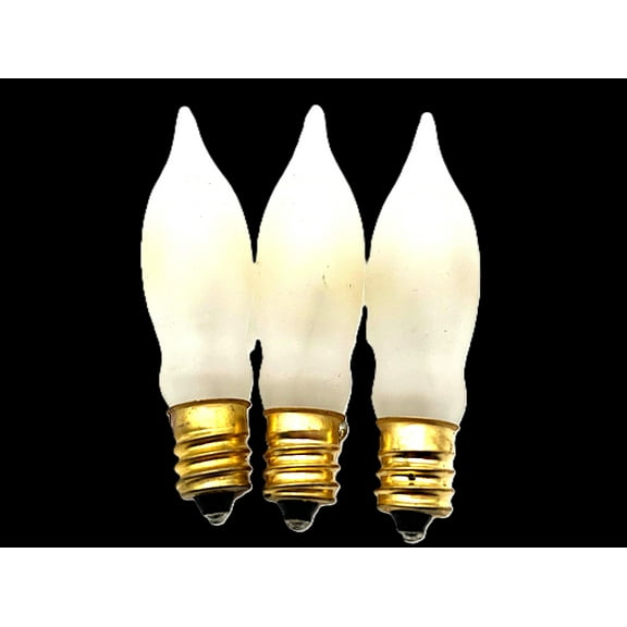 Santas Forest Flame Candle Light Bulbs, Frost - Pack of 3