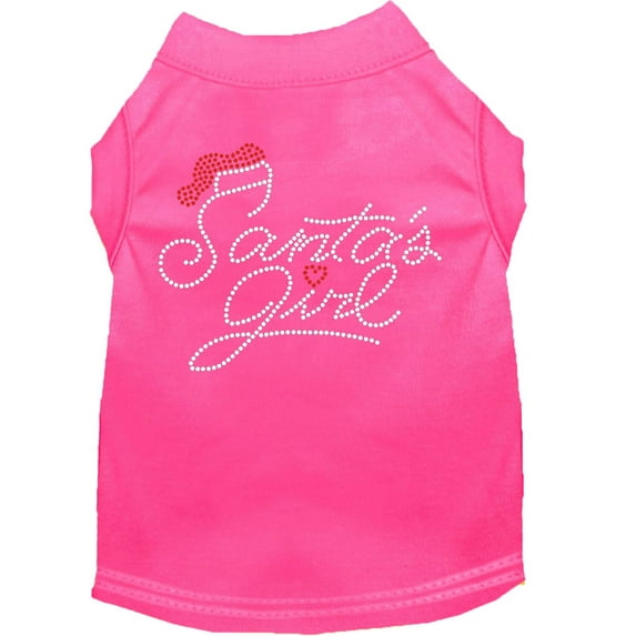 Christmas Pet Dog Cat Shirt Rhinestone, "Santa's Girl"
