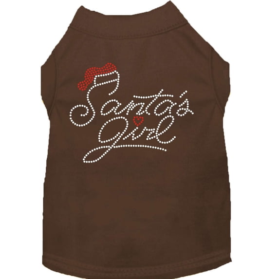 Christmas Pet Dog Cat Shirt Rhinestone, "Santa's Girl"