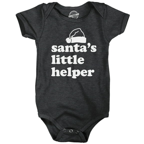 Santas Little Helper Bodysuit Funny Christmas Graphic Novelty Jumper for Infants