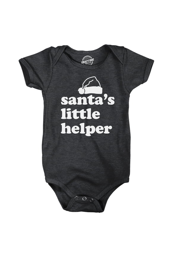Santas Little Helper Bodysuit Funny Christmas Graphic Novelty Jumper for Infants