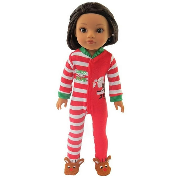 Santas Little Helper Onesie For 14 Inch Dolls