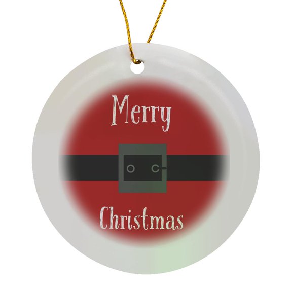3drose, Santas Merry Christmas, Circle Porcelain Ornament