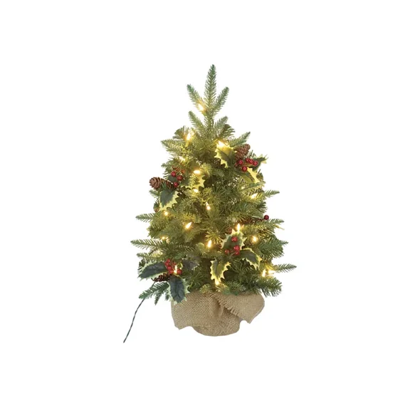 Santas Workshop 15907 2 ft. Prelit Mixed Balled Tree