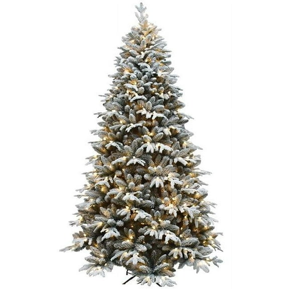 Santas Workshop 15978 7.5 ft. Prelit Green Flocked Tree