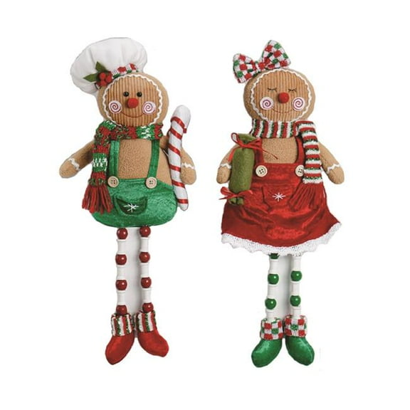 Santas Workshop 1980 18 in. Christmas Gingerbread - Set of 2