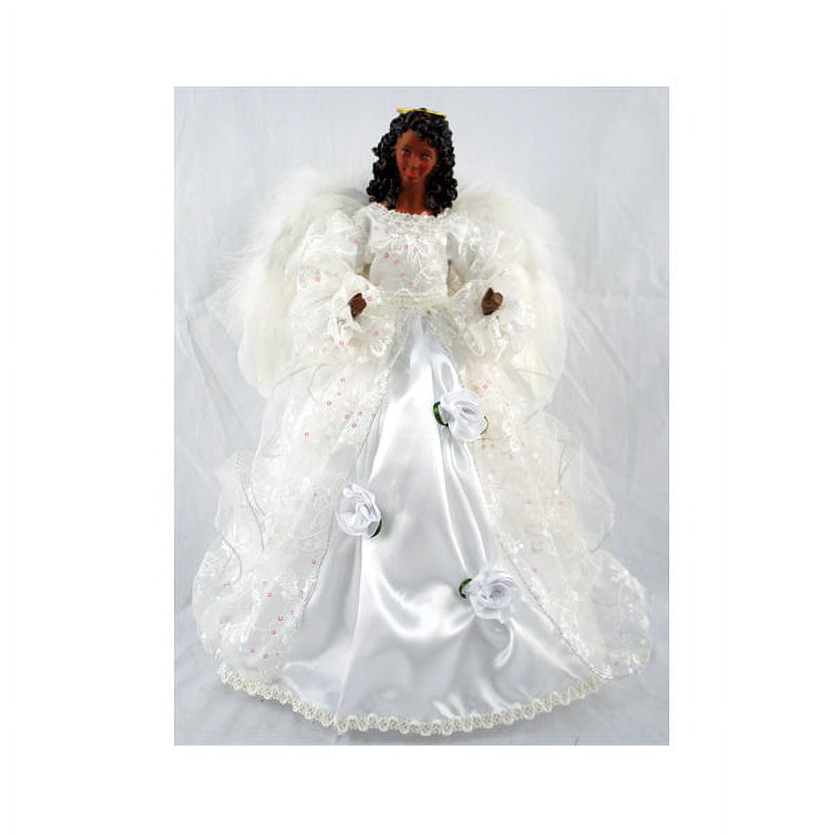 Santas 1Pack Wedding Dress African American Angel Tree Topper