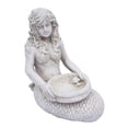 thumbnail image 1 of Santas Workshop 34510 15.6 in. Coldcast Mermaid Birdbath-Feeder, Antique White, 1 of 1