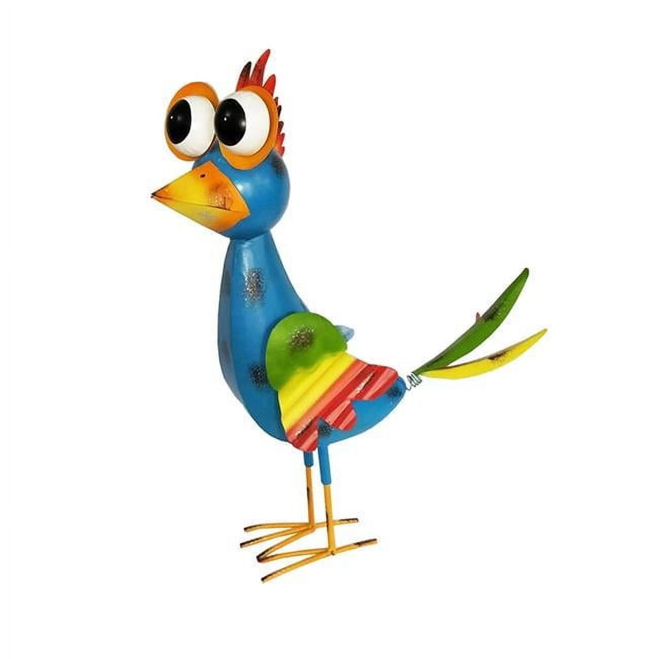 18" Multicolor Iron Novelty Bird Yard Sculpture