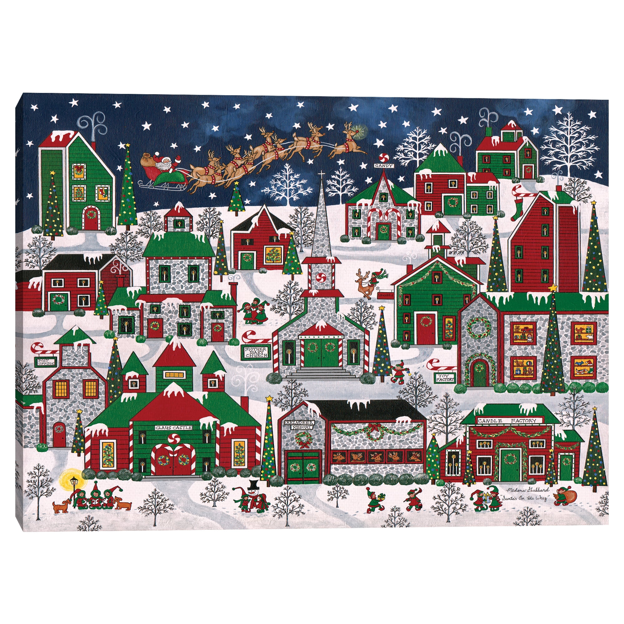 Santas on His Way by Medana Gabbard Canvas Art Print