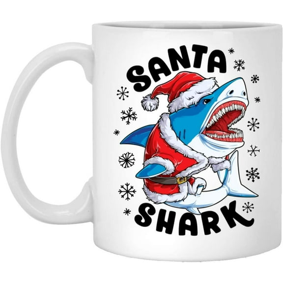 Santashark Mug - Santa Shark Xmas Christmas Coffee Mug - Christmas Mug 11oz