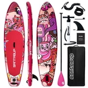 Santasup Blow Up Paddle Board Pink Inflatable Paddle Board For Adults, 10ft Yoga Stand Up Paddle Board, Sup Board With Accessories, Non-Slip Deck, Travel Backpa