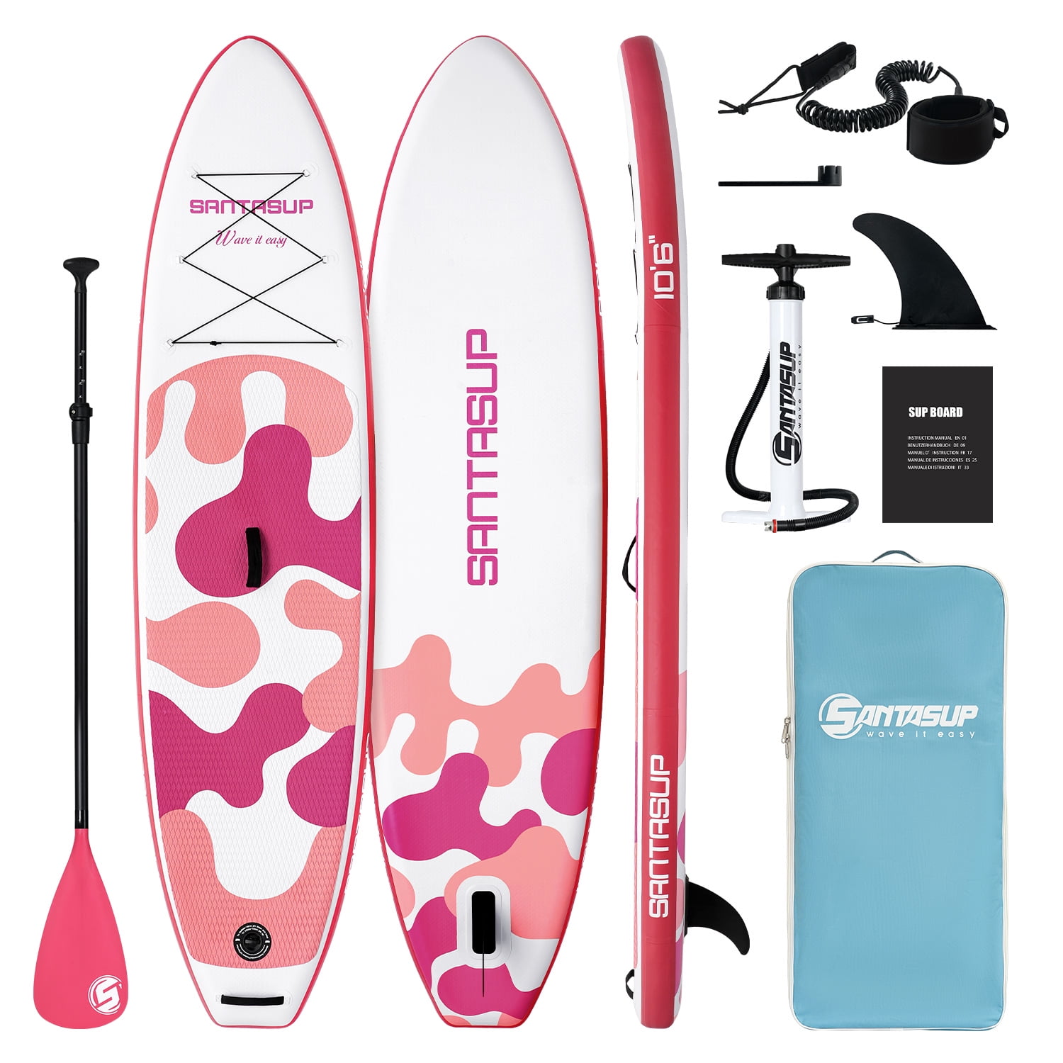 Free Shipping! Santasup Blow Up Paddle Board Inflatable Paddle Board For Adults, 10ft Stand Up