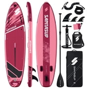 Santasup Inflatable Paddle Board, 106 Black Stand Up SUP Boards for Adults & Youths of All Skill Levels, Wide & Non-Slip Deck Design Blow Up Paddleboards with Premium Accessories & Waterproof Bag